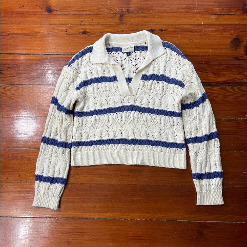 Universal Thread Collard Cropped Knit Sweater ~ S… - image 2